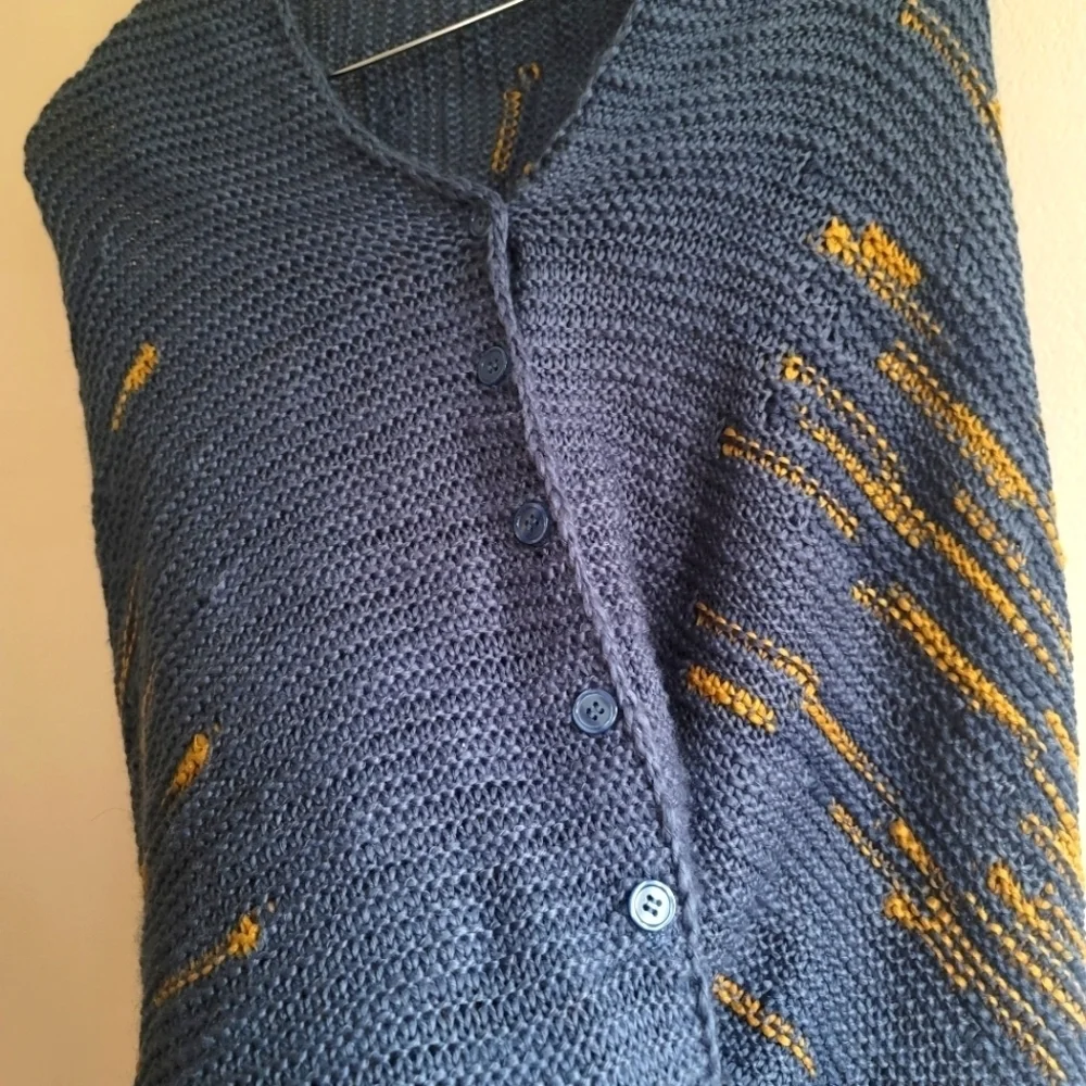 Lularoe, Mimi Shawl, Blue and Marigold,‎ One Size